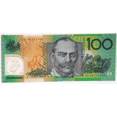 AUSTRALIA 1996 . ONE HUNDRED 100 DOLLAR BANKNOTE . EVANS/FRASER . TEST NOTE . LAST PREFIX CS96
